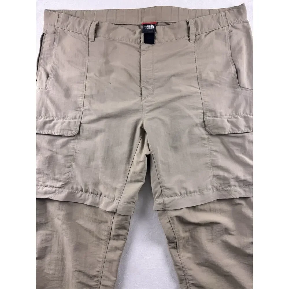 The North Face Mens XXL Beige Paramount Convertible Zip Off Hiking Cargo Pants